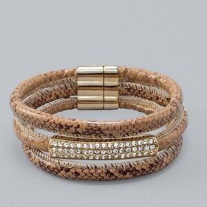 WHBM PAVÉ SNAKESKIN EMBOSSED BRACELET